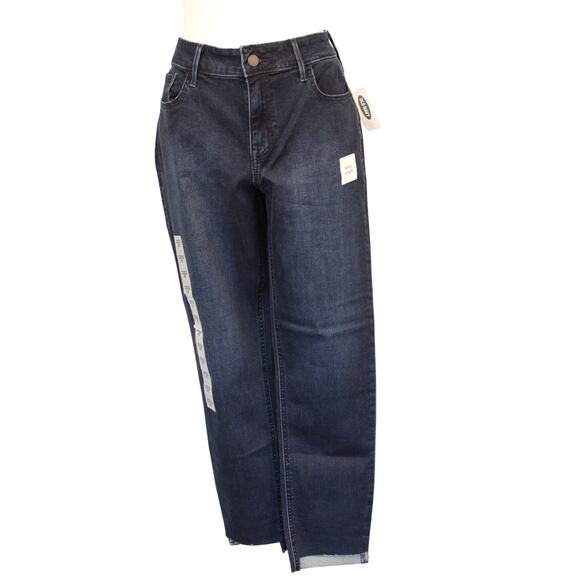 Old Navy Jeans Women 10 Blue Rockstar Skinny Mid Rise Dark Wash ankle length - Picture 1 of 13